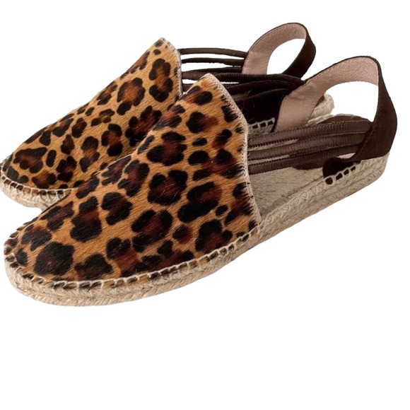 Picon Womens Leopard Print Calf Hair Espadrilles - Picture 7 of 13